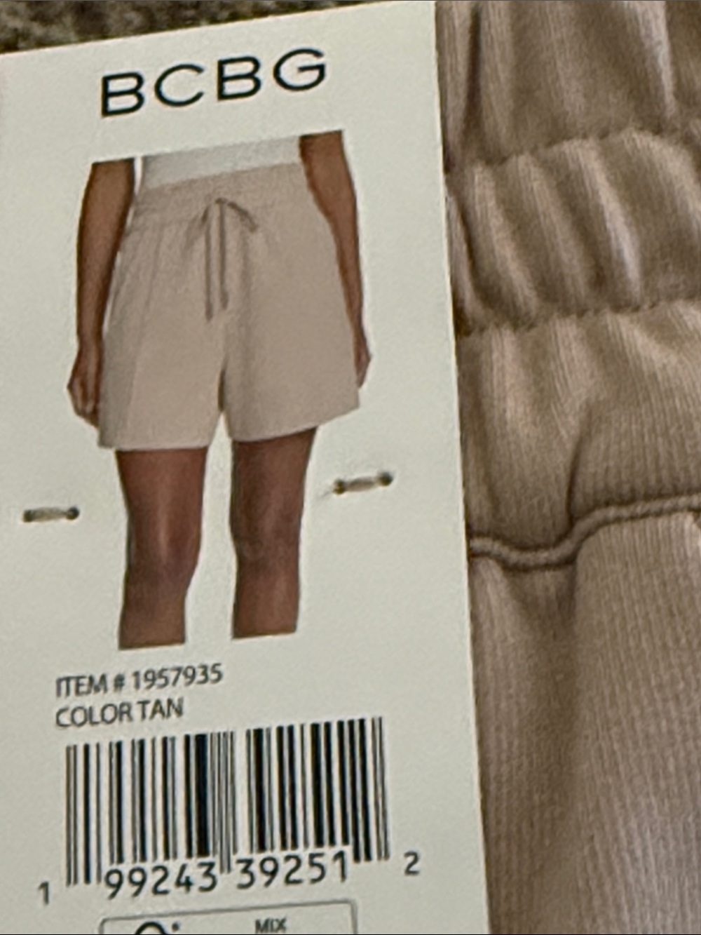 BCBG Tan Elastic-Waist Drawstring Women’s Shorts
